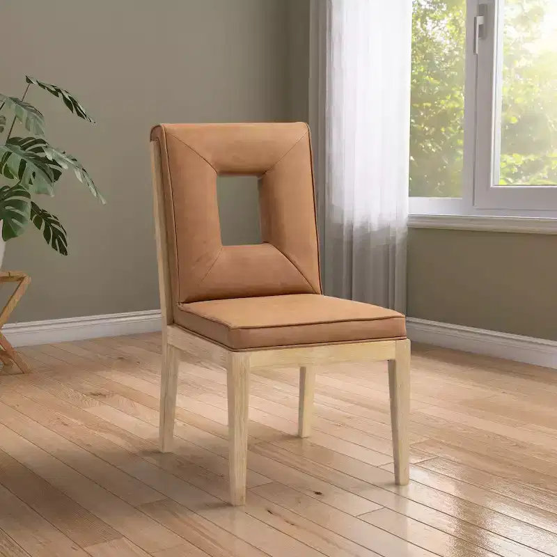 Meridian Furniture,Gwendolyn Vegan Leather Dining Side Chair, Set of 2