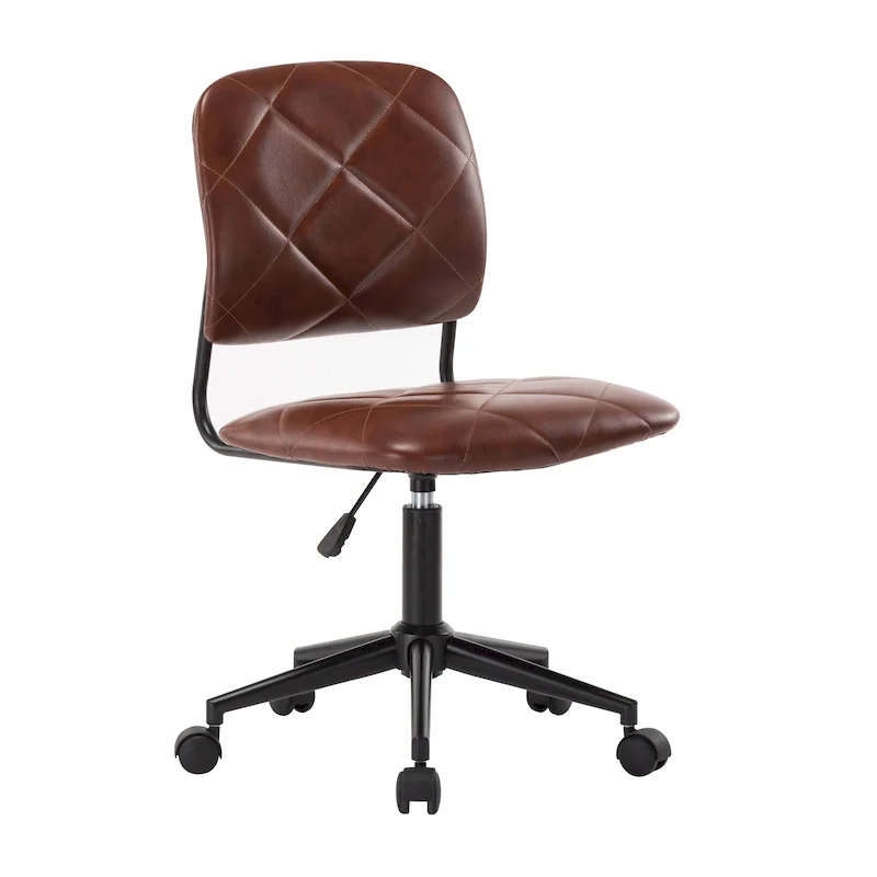 Swivel Office Chair | Tufted PU Leather | Adjustable Height | Home Office Desk Chair