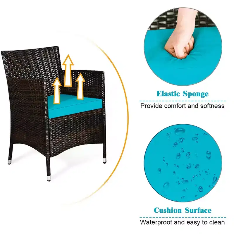 Costway 8PCS Rattan Patio Furniture Set Cushioned Sofa Chair