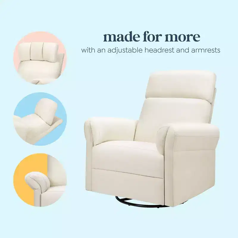 Recliner and Swivel Glider with Adjustable Headrest and Armrests
