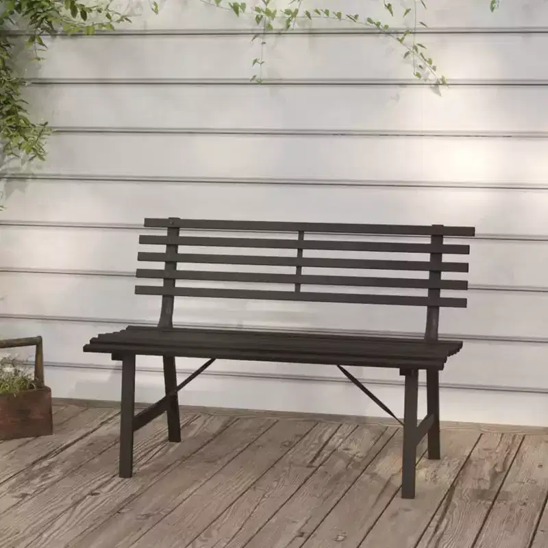 vidaXL Garden Bench Black Powder-coated steel Large Durable