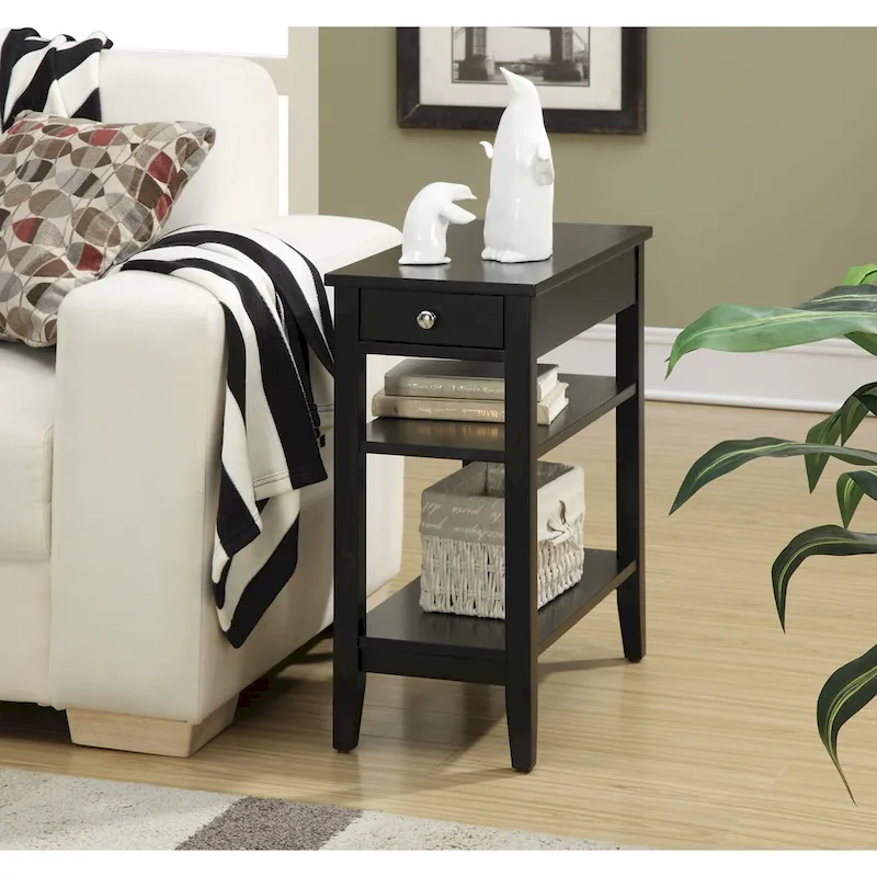 1 Drawer Chairside End Table with Shelves