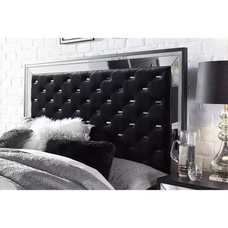 HomeStock White Mirror with LED Frame  Luxurious Modern Bedroom Accent with Chrome Detailing
