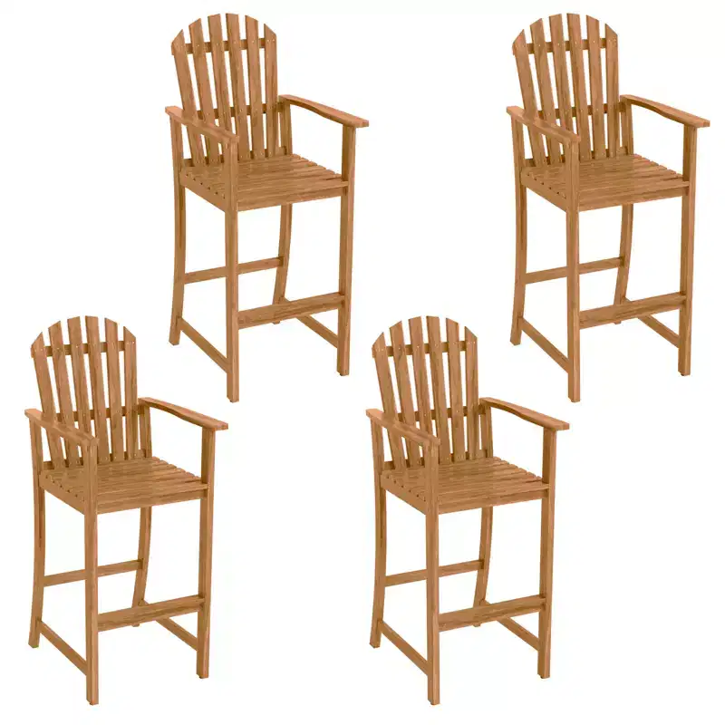Gymax 4PCS Tall Adirondack Chair w/Back Armrests & Footrest for Balcony Porch Deck