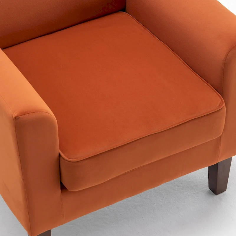 Modern Accent Armchair with Birch Wood Frame and Microfiber Upholstery