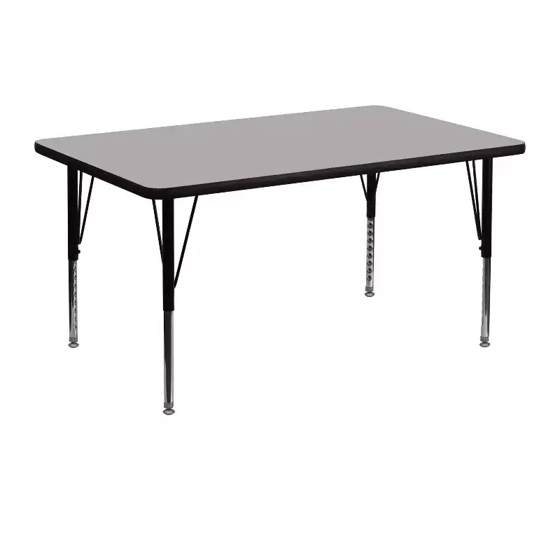 Flash Furniture 30''W x 48''L Rectangular HP Laminate Activity Table - Height Adjustable Short Legs