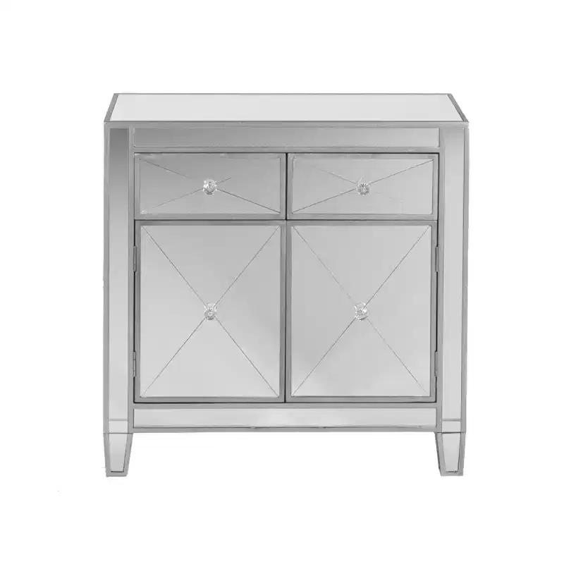 Mirage Mirrored Accent Cabinet - Charcoal - SEI