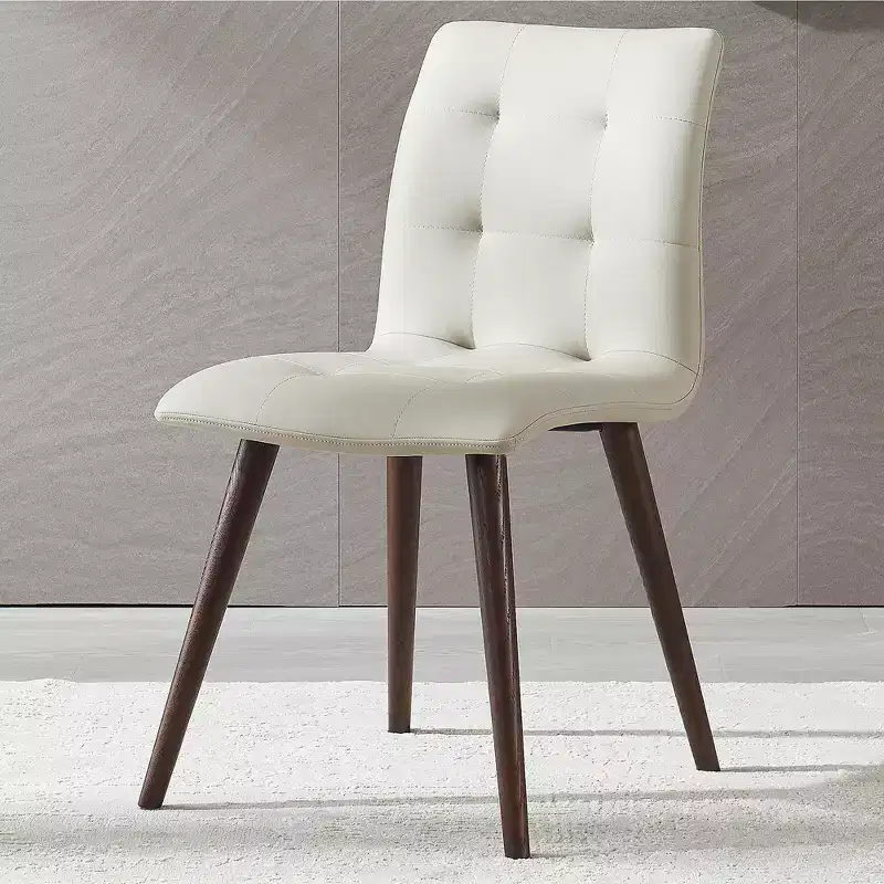 GDFStudio Jadoo Mid-Century Modern Faux Leather Upholstered Dining Chairs (Set of 2)