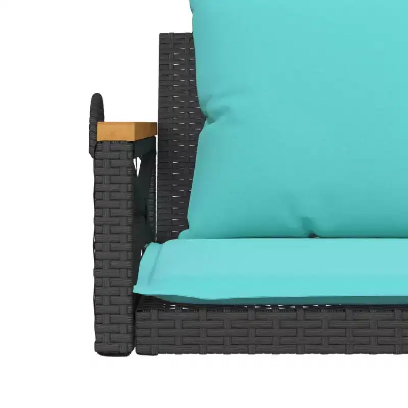 vidaXL Patio Swing Bench Black, Blue