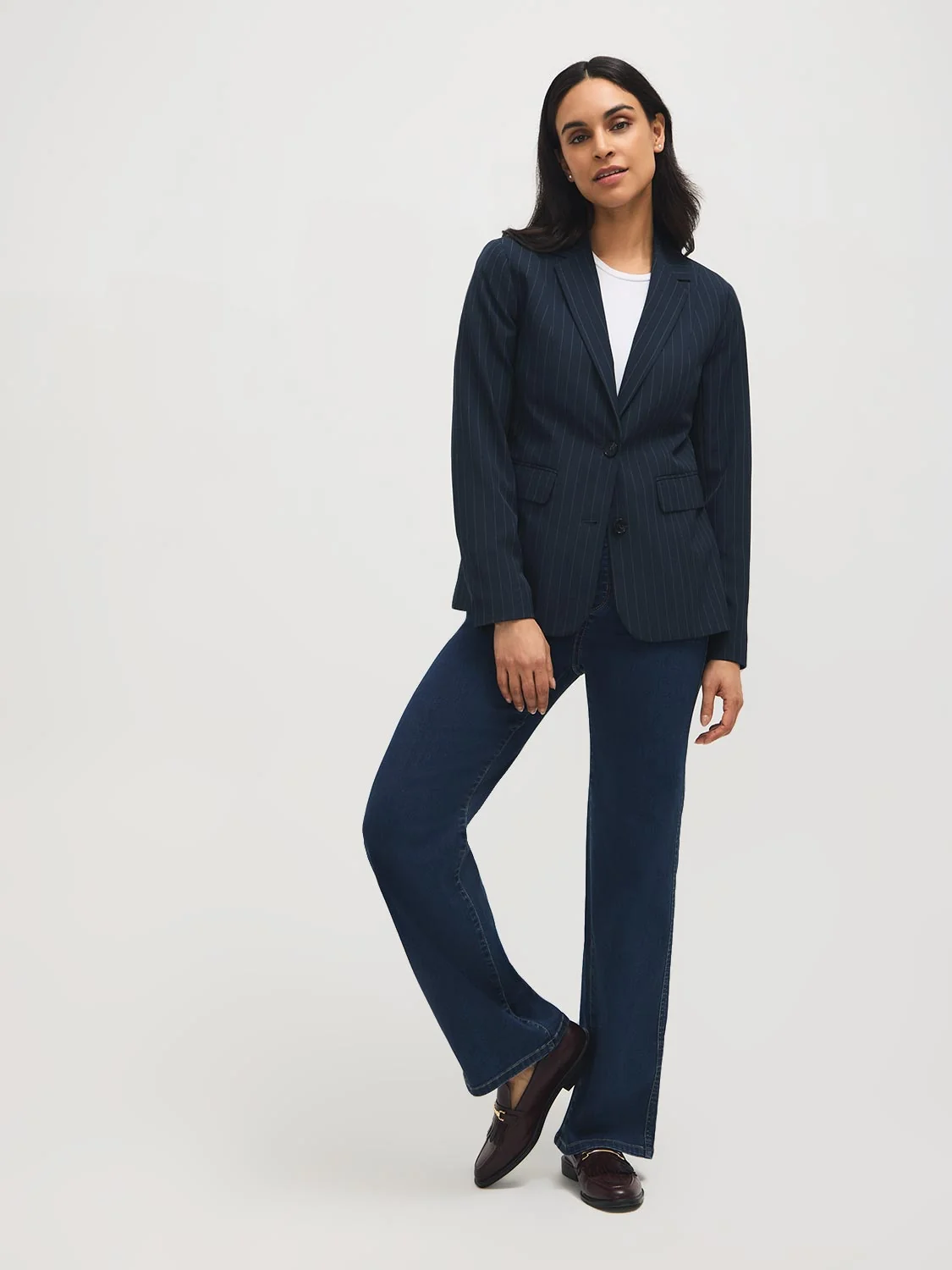 Cotton-Blend Wide-Leg Jeans