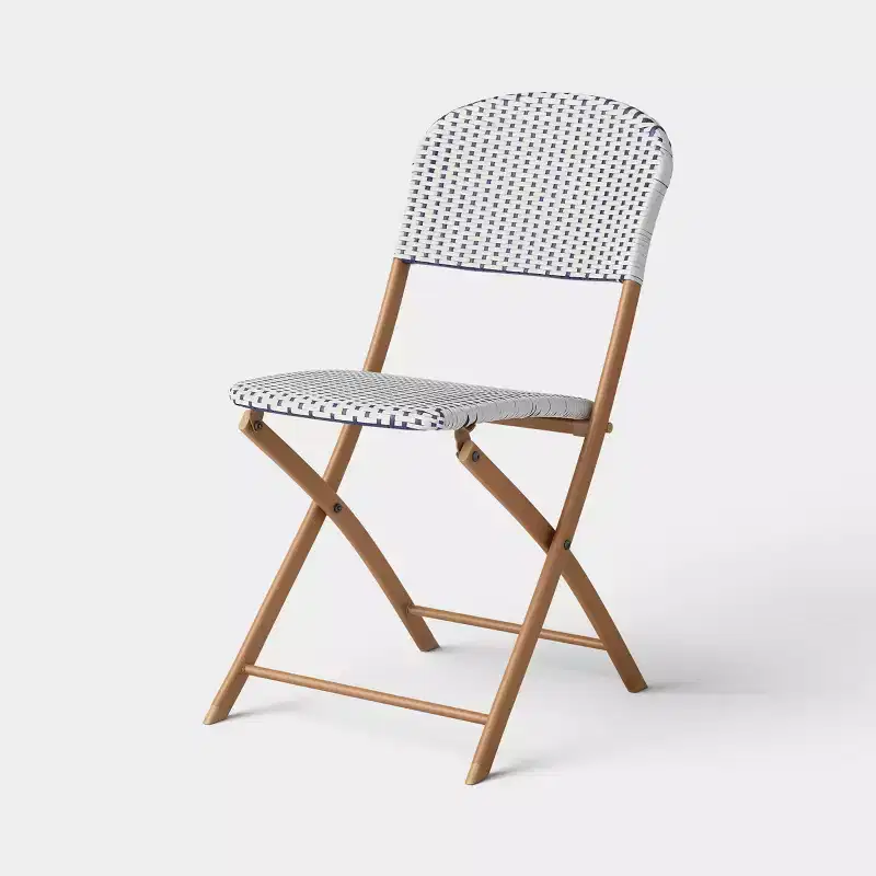 French Cafe Outdoor Folding Patio Accent Armless Chair Beige - Threshold™