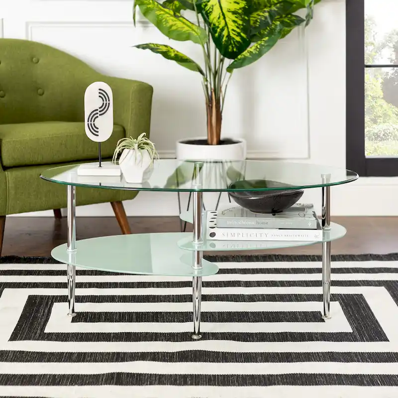 Middlebrook Toston Modern Frosted Glass 38 Coffee Table
