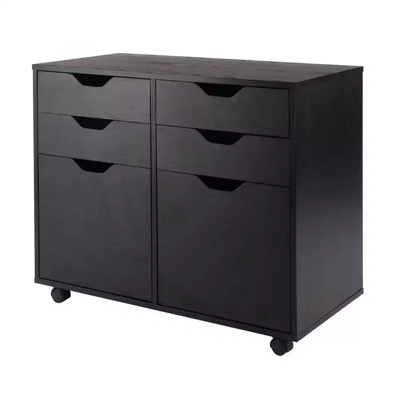 2 Sections Mobile Storage Cabinet
