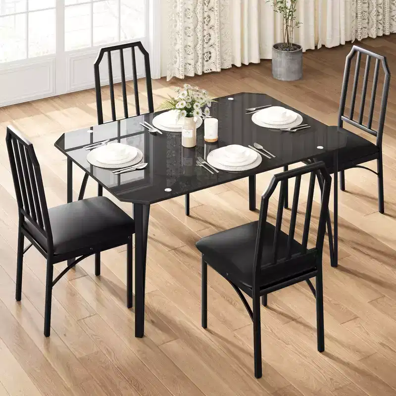 Kitchen Table Chairs Set of 2 ,Dining Room Table Set with Comfortable Cushion, Kitchen Furniture set with Chairs Suitable for living room,Kitchen