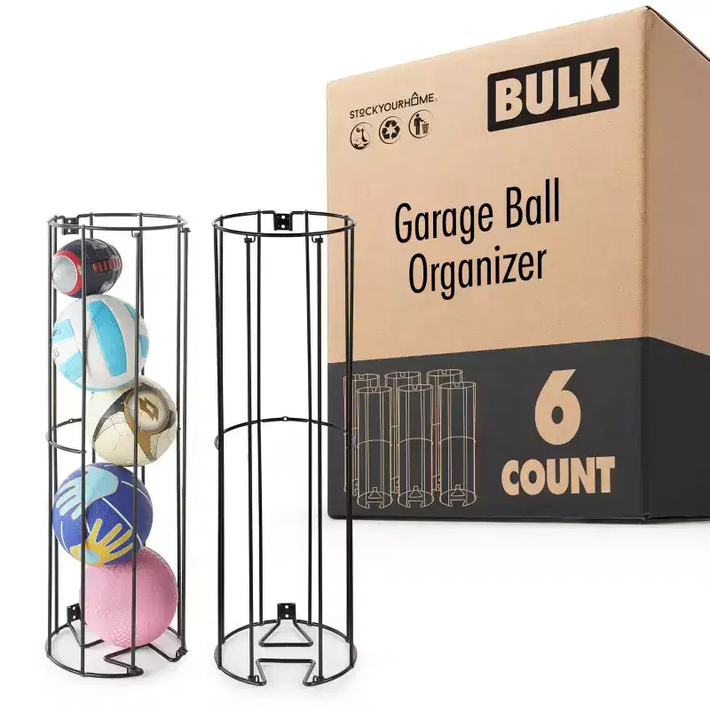 Wall Mounted Vertical Ball Storage Rack, 6 Pack