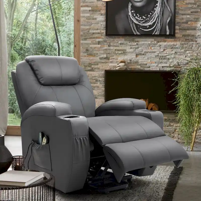Homall Faux Leather Power Lift Recliner Chair with Massage