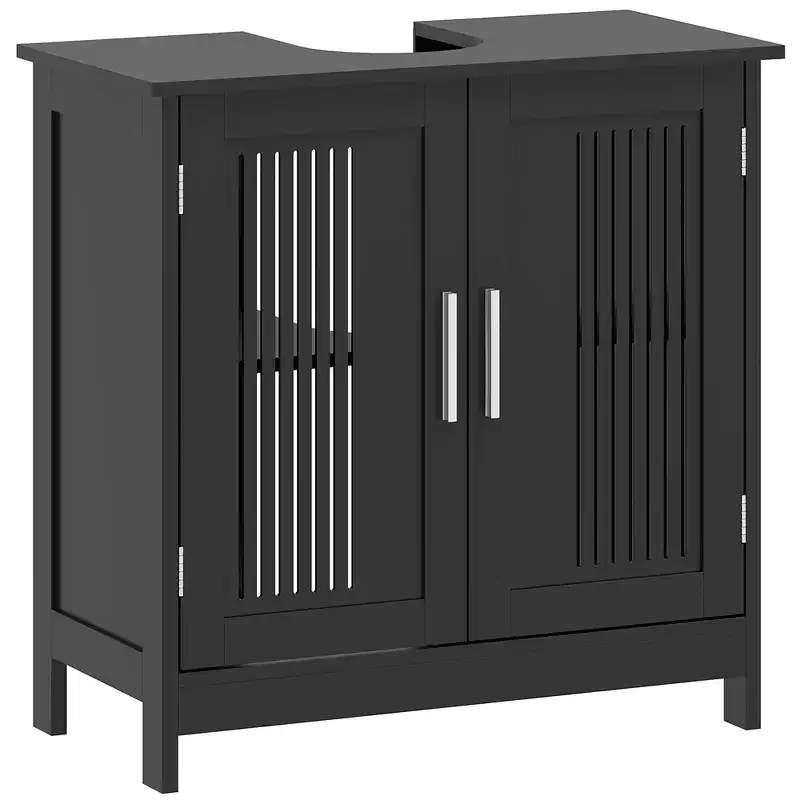 Modern Under Sink Cabinet with 2 Doors, Pedestal Under Sink Bathroom Cupboard with Adjustable Shelf