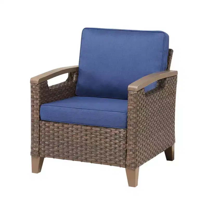 Outdoor Woven Rattan Stationary Armchair Set  Patio Leisure Chairs (Set of 2)