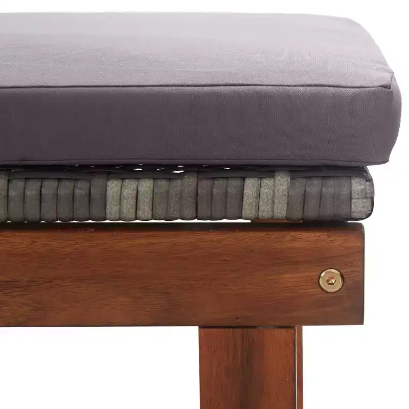 vidaXL Sunlounger Poly Rattan, Solid Acacia Wood Standard