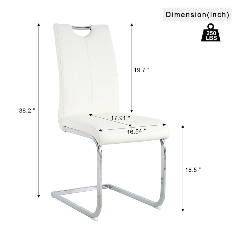 Set of 6,Dining Chairs with Faux Leather Padded Seat Upholstered with Chrome Metal Legs Side Chairs