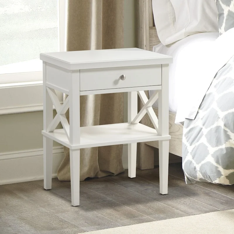 Copper Grove Castle Creek Wooden Nightstand with Lower Shelf