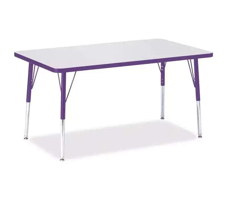 Jonti-Craft Berries Adult Height Color Edge Rectangle Table (30 x 48) in Purple