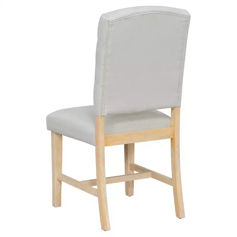 Whisen Retro Style 5-Piece Extendable Dining Set with 4-Botton Tufted Upholstered Chairs