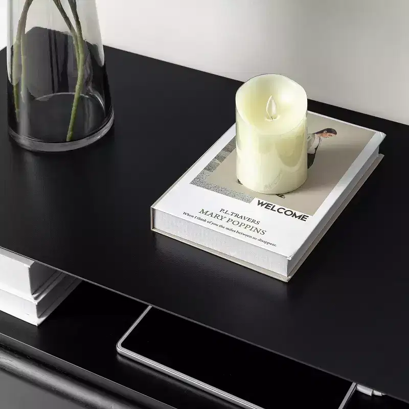 Margery Mid-century Modern 2 - Drawer end table with Built-In Outlets and Cable Management and Open Shelf | HULALA HOME