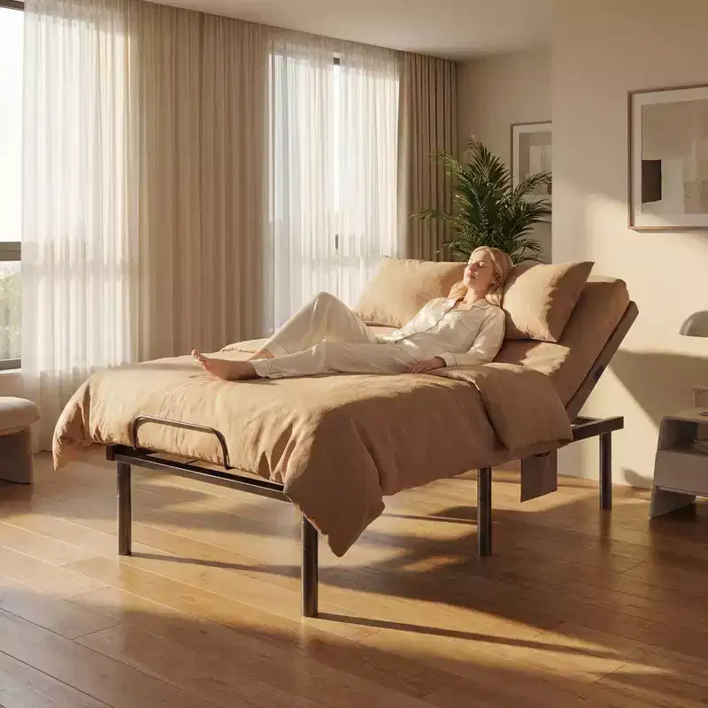 Twin XL Size Electric Bed Frame, Zero-Gravity and Zero-Gap Modes, Adjustable Bed Frame with 4 USB Ports and Wireless Remote Control