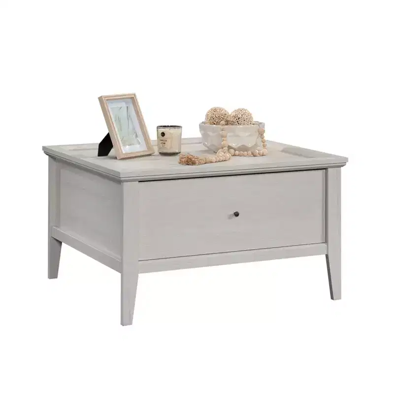 Sauder Larkin Ledge Storage Coffee Table with Drawer Glacier Oak