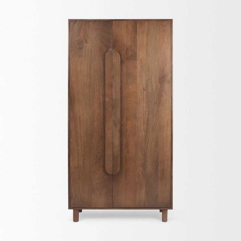Astrid Medium Brown Solid Wood Armoire Cabinet - 38.8L x 19.8W x 68.5H
