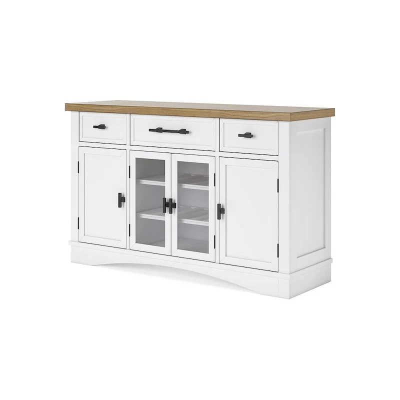 White/Natural Dining Server - 60 W x 19 D x 37 H