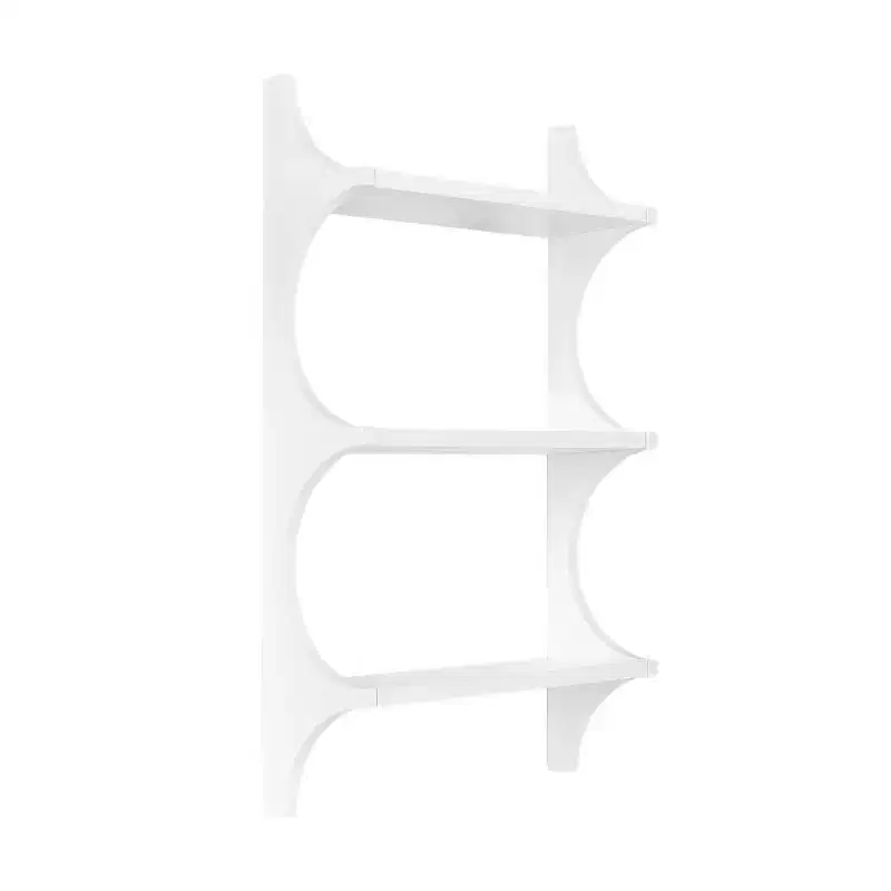 Wood Wall Shelf, White, 18x6x30