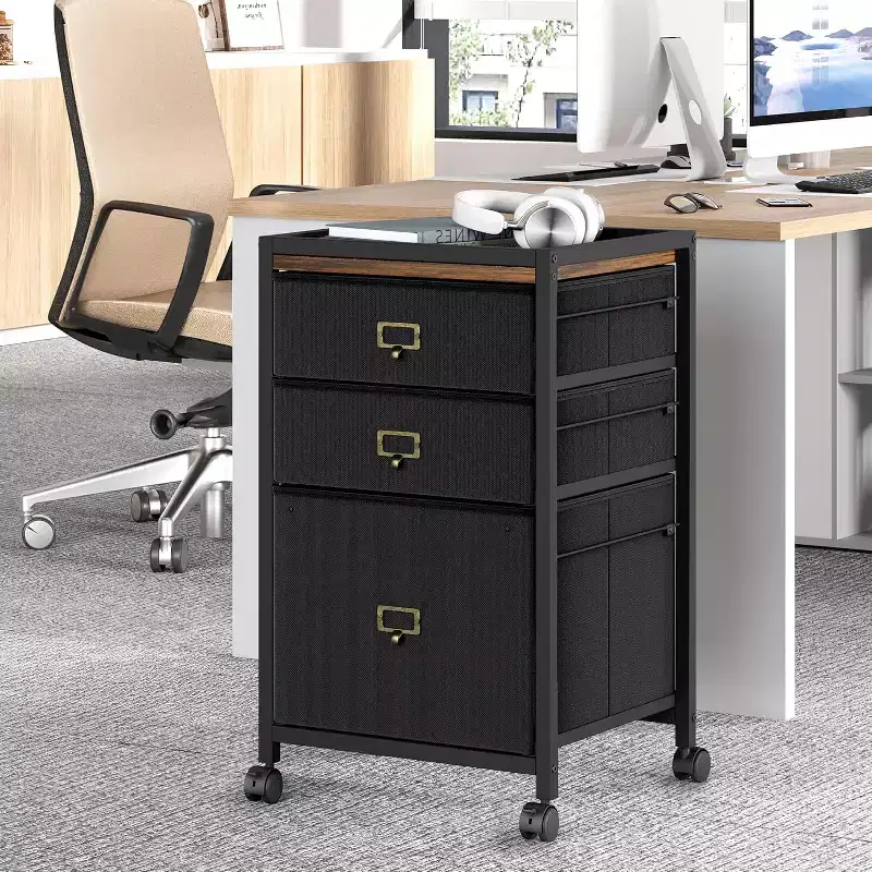 COZONY Mobile File Cabinet Collection, Rolling Storage Organizer with Fabric Drawers, Under Desk Filing Cabinet for Home Office