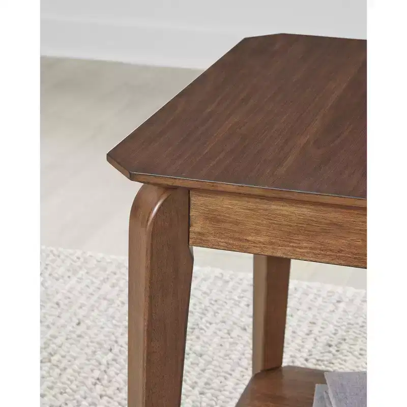 Signature Design by Ashley Trenmour MId-Century Square End Table, Medium Brown
