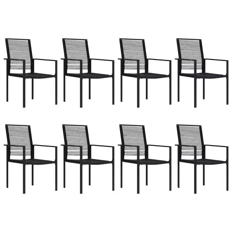 vidaXL Dining Set Black Glass Large Durable Garden Dining Set