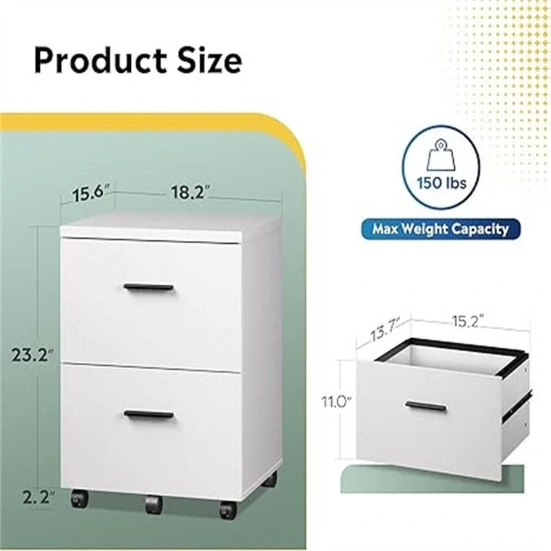 2 Drawer File Cabinet - 15.7D x 18.1W x 25.6H