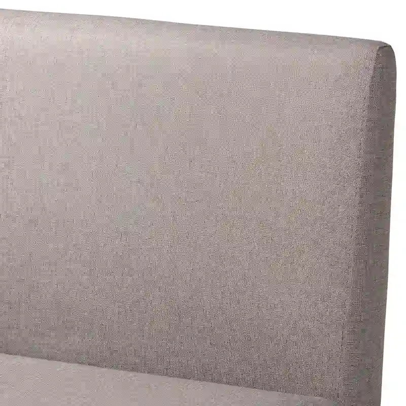 Odessa Grey Fabric and Walnut Wood 2-PC Dining Nook Banquette Set