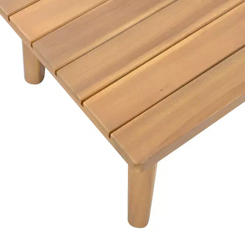 Christopher Knight Home Muhin Modern 3 Piece Acacia Patio Seating Set with Cushion and Rectangular Slatted Table