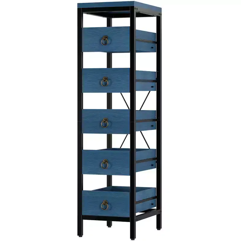5-Tier Kitchen Organizer with Pull-Out Drawers, Narrow Pantry & Snack Storage Rack for Apartment, Bathroom