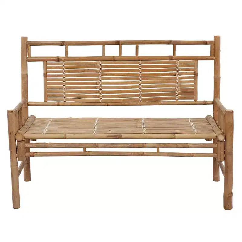 Garden Bench Natural Bamboo Bamboo, 100% Polyester Medium