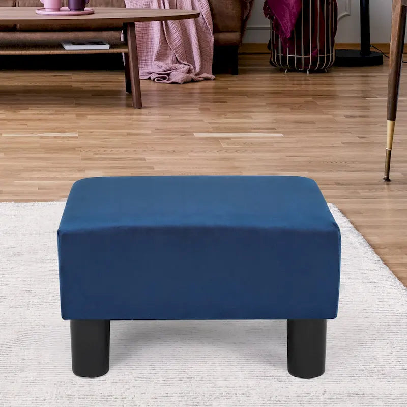 Small Square Footstool Ottoman Modern Fabric Footrest Stool