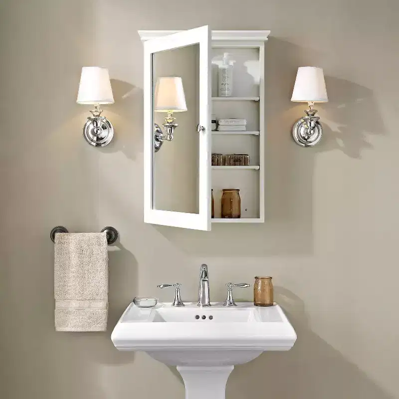 Lydia Wall Cabinet with Mirror - Warm White