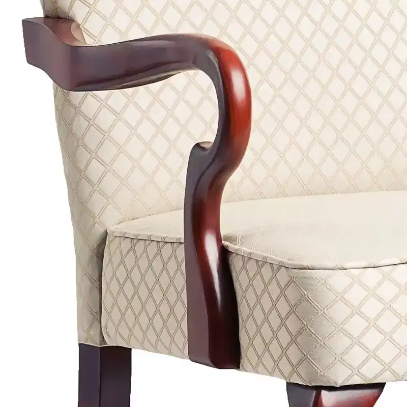 Okak Modern Elegant Accent Chair Living Room Chair with Soft Upholstered Gooseneck Armchair Solid Wood for Lounge Bedroom