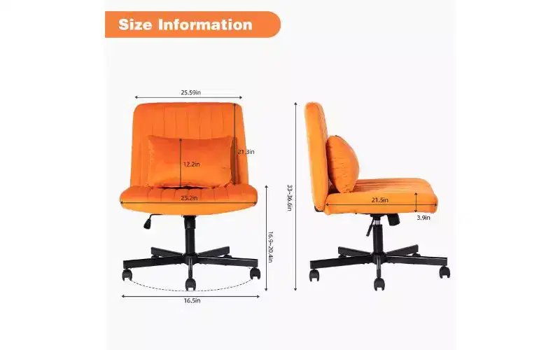 Modern Linen Swivel Criss Cross Chair, Ergonomic Office Chair, Height Adjustable Home Office Desk Chair, Versatile Armless Chair with Wheels