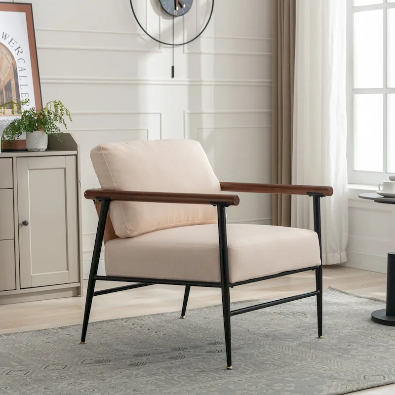 Foldable Saucer Chair with Faux Fur Cushion