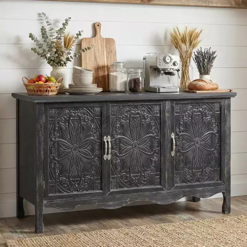 3-Door Accent Cabinet with Adjustable Shelves