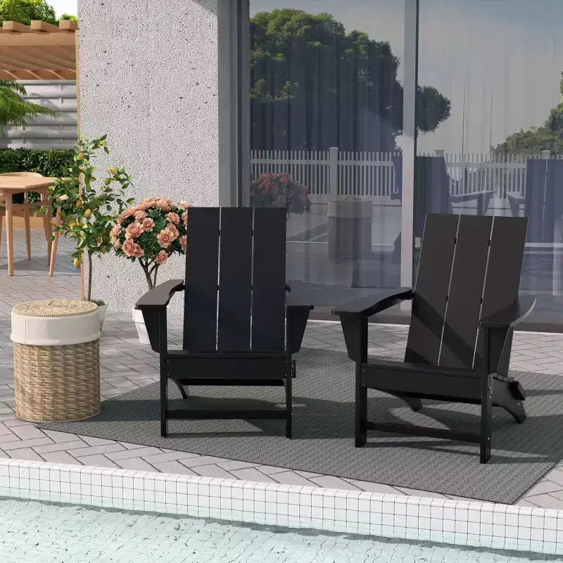 WestinTrends Ashore HDPE Folding Adirondack Chair (Set of 2)