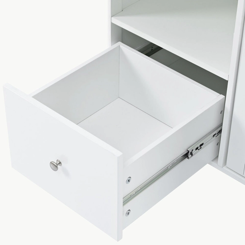 Kitchen Island with Drop Leaf, LED Light Kitchen Cart on Wheels