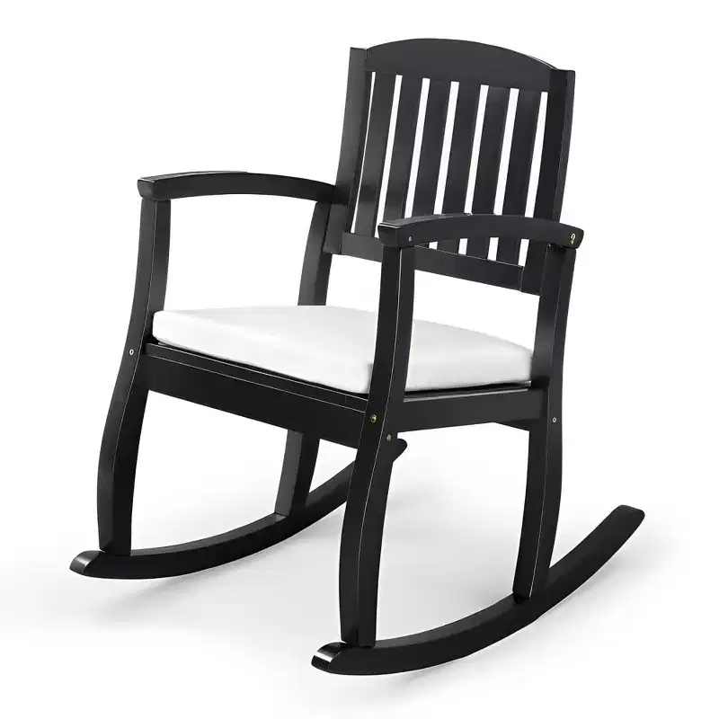 Karl Home | 36 in. Solid Wood Outdoor Rocking Chair with Cushion